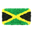 An arresting, handcrafted interpretation of the Jamaican flag-bold, textured, and homegrown in Stanmore. The piece centers on a clean white background, its surface a mosaic of thousands of tiny, crumpled pieces of tissue and fabric scraps. The diagonal gold saltire runs from corner to corner, slicing the canvas into four dynamic triangles: top and bottom emerald green, left and right deep black. The colours glow with the energy of a street market and a Caribbean sunset, while the irregular surfaces catch light at different angles, producing pockets of shadow that lend depth and character. You can almost feel the tactile ridges under your fingertips as if the flag were built by a cooperative of local makers, each fragment telling a story of patience and collaboration. Set in a storefront window or a cultural venue in Stanmore, this artwork carries a sense of pride, resilience, and communal joy-and it would be a striking opening piece for an article about Jamaica's heritage, art, or the story of its people. We arrange careful handling and same-day delivery across HA7 and neighbouring districts, ensuring the piece reaches homes and businesses with the same care we bring to every bouquet.