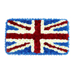 A carefully structured funeral tribute portrays the Union Jack as a rectangle of flowers, lying flat against a stark white background so the arrangement seems to float, all attention fixed on its colour and pattern. The flag is made entirely from small, closely placed blooms, giving the surface a rich, tufted effect, like a finely woven rug of petals. Dark, intense blue flowers fill the corner blocks and edge areas, forming the backdrop against which the crosses appear. Dominating the centre, the broad red St George's Cross runs straight up and down and side to side, crafted from dense red blossoms whose petals overlap to create a velvety band of colour. Intersecting this, slimmer diagonal red stripes from St Patrick's Cross reach from each corner, each stripe echoed by narrow borders of white flowers that separate the red from the blue beneath. Larger white diagonals then complete the familiar shape of St Andrew's Cross, ensuring the overall Union Jack pattern is instantly recognisable, even from a distance. The flowers themselves appear fresh and full, with subtle variations in tone and texture catching the light and giving a sense of depth. There is no other decoration, just the floral flag, which gives the piece a focused, respectful presence. This style of tribute would be fitting for a service in Stanmore honouring a veteran, a lifelong public servant, or anyone whose identity was closely linked to Britain, whether the cortege passes along Marsh Lane or family and friends gather near the station. The floral craftsmanship turns a national symbol into a tender, living farewell.