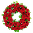 From a Stanmore studio, a luminous circular wreath of deep red roses rests against a crisp white backdrop, a tribute crafted with quiet reverence by a local florist. The ring is densely packed with dozens of blooms in varying stages of bloom - some tight buds hint at future splendor, others unfurled to reveal velvety folds that catch the light and glow with warmth. The red tones range from ruby to wine, each petal showing subtle shading that adds depth and a living, velvet texture to the arrangement. Woven among the roses are sprigs of fresh green foliage: broad, matte eucalyptus-like leaves provide a soft, muted frame, while slender, glossy ruscus leaves offer crisp, emerald accents. The overall form is an unbroken circle, timeless and dignified, suggesting continuity and memory. The piece feels substantial yet balanced, with petals and leaves layered to create a three-dimensional surface that seems to breathe with the observer's gaze. The white background isolates the bouquet, allowing every curve, vein, and color nuance to stand out clearly and carry the wreath's solemn beauty. In Stanmore, wreaths like this are a common expression of sympathy, remembrance, or anniversary tribute, often delivered across the district to homes on Canons Park Road or to local services, with careful same-day service ensuring a thoughtful arrival.
Here in the community around Stanmore, its generous circle of red roses speaks softly of enduring love and the steady support of a community in mourning. Delivered with care to families across Canons Park, Manor Road, and nearby streets, this wreath remains a dignified focal point for ceremonies, memorials, or intimate personal tributes to a life well-lived.