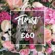 Overhead, a vibrant Florist Choice Basket spills with a luxurious mix of fresh flowers and lush foliage. The color story sweeps from soft pinks and creamy whites to deep fuchsias and gentle greens, signaling a celebration or a romantic moment. Dominant features include large, ruffled hot pink peonies that rise like velvet blossoms, paired with delicate white ranunculus whose petals coil in tight, luminous spirals. Fluffy clusters of light pink hydrangeas form a cloud around them, while blush and cream roses mingle with pristine white anemones that sport dramatic dark centers. Interspersed among the main blooms are smaller white filler flowers and wisps of eucalyptus, giving texture, movement, and a hint of woodland freshness. The arrangement sits in a rustic yet refined white woven basket, with a portion of its handle visible and gently softened by the blossoms. Centered over the heart of this display is a clean white square overlay bearing the name of the bouquet in graceful script and the price in modern sans serif. The overlay announces Florist Choice Basket and the value ?60, inviting thoughtful gifting. The lighting is soft and bright, catching the velvety surface of peony petals, the delicate translucence of ranunculus, and the subtle sheen of the basket weave. This is a premium floral gift, crafted for anniversaries, birthdays, or heartfelt congratulations, a statement of elegance that fits the intimate rhythms of Stanmore life. Viewed as a ready-to-gift treasure, the arrangement invites a quiet, joyful moment at the doorstep or table. Its scent is floral yet restrained, a gentle perfume that lingers without overpowering a room. For Stanmore friends and families, this bouquet makes a generous centerpiece or heartfelt surprise, instantly elevating an occasion with its abundant blooms and refined finish. It is the work of a local florist who knows the local light, the window boxes along the High Street, and the way a bouquet can speak before words are spoken across a street in Stanmore.